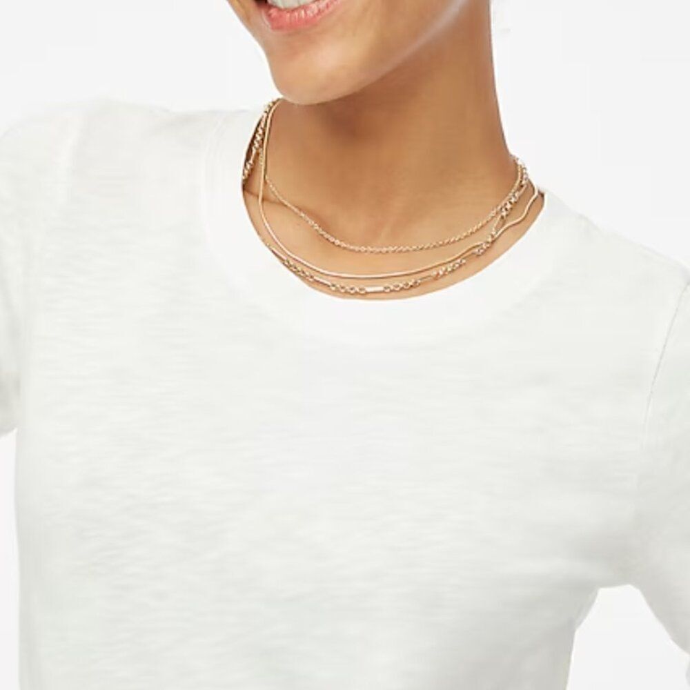 J. Crew Factory as893 white Long-sleeve Crewneck Girlfriend Tee For Women NWT - Picture 2 of 10